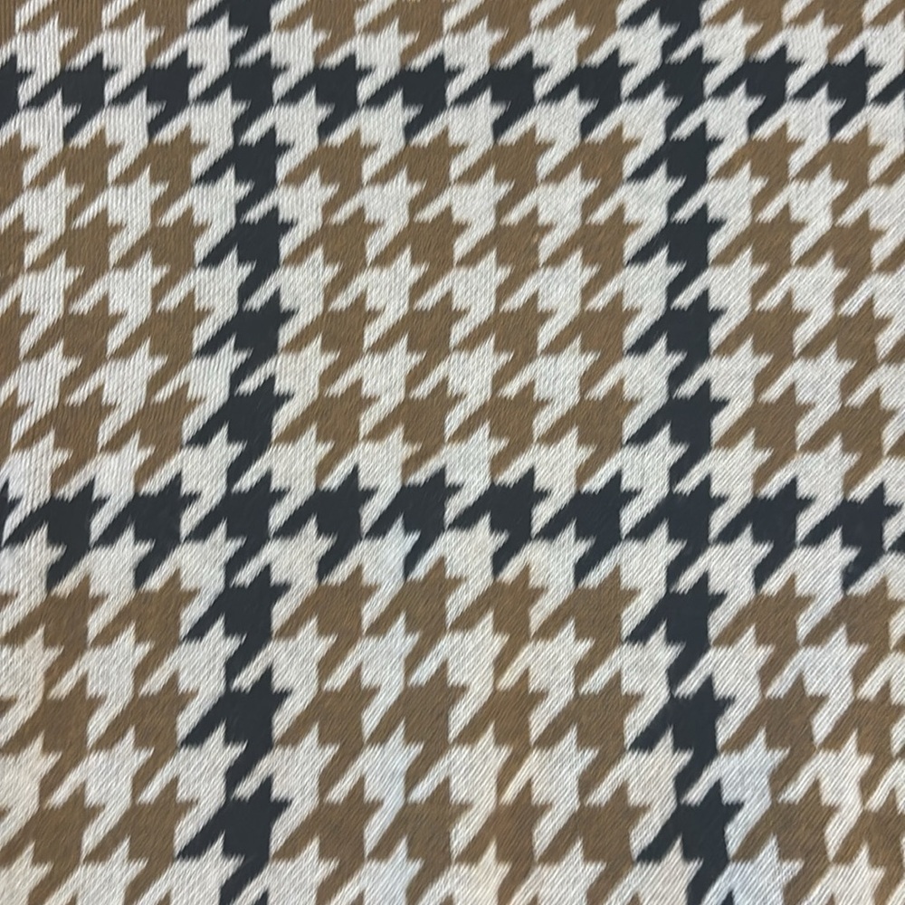 WHO WHAT WEAR Houndstooth Sweater Black Ochre Brown Modern Retro Crewneck XL - Picture 2 of 5